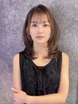 ルノン フィージュ(LUNON fieju) ダークパープルナチュラルショートミルクブラウンダウンバング