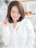 小顔かき上げダークアッシュワンレン大人ボブc5越谷20代30代40代