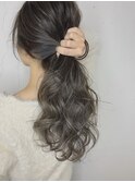 グレーベージュ×波巻きウェーブ/30代40代50