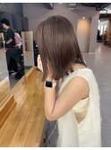 切りっぱなしロブ×ミルクティーブラウン