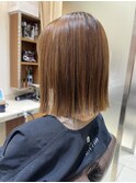 大平彩　タッセルボブ　ぱっつんボブ　ストレート　縮毛矯正