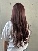 ピンクハイライトカラーxニュアンスカラー艶カラー10代20代30代