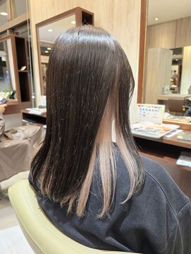 ヘアメイク アリエス 岩切店(HAIR MAKE aries) ペールピンク系インナーカラー ハイトーン 仙台 20代30代40代
