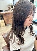 ショコラブラウン×ウェーブ巻き