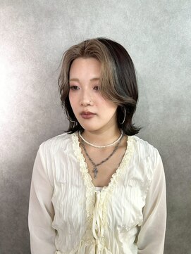 エクファ ヘア リゾート 大津 瀬田店(ex-fa hair resort) くびれヘア/アプリコットオレンジ/ハイライトカラー/大津/瀬田