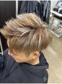アッシュメッシュのアップバング