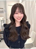 ミディアムヘア暗めカラーデザインカラーフェイスフレーミング