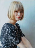 ブロンドカラーボブ