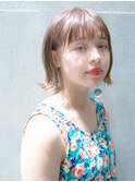シースルーバング ベージュカラー 外ハネボブ☆