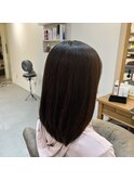 艶髪ストレート×ミディアム×黒髪×髪質改善【広島】【横川】