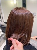 フルバング/似合わせカット/レッドブラウン/30代40代/人形町