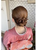 アップ　シニヨン　着物ヘア　キレイめ