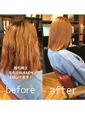 【ブリーチ毛に】酸性ストレートで髪質改善しています。