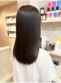 福山美容室Caary サラツヤストレートロングヘア透明感10代20代