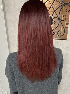 ルノン シェリー(LUNON cheliy) ボルドーカラー/ケアブリーチ/韓国/ハイトーン/ロングヘア