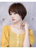 20代30代アッシュカラー韓国風レイヤーショート前髪あり小顔