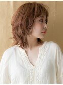 レッドブラウンくせ毛風ウルフボブレイヤーTc1川口20代30代40代!