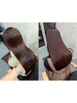 ブリーチ毛でも艶髪◎低刺激ダメージレスストレートで憧れの艶髪&質感が叶う！［髪質改善TR/髪質改善］