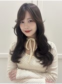 韓国ヘア/前髪カット/レイヤーカット/ベージュ/ミディアム