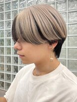 サンクマーケット 渋谷(cinq MARKET) 渋谷メンズブリーチカラーミルクティーベージュセンターパート