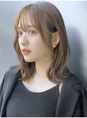 ミディアムレイヤーカット 外ハネ チョコレートベージュ A1003
