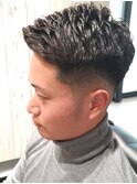 新発田万代理容バーバーフェードアイロンパーマ濡れパン色気渋い