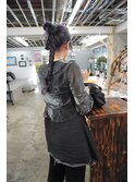 お団子簡単ヘアアレンジ　ラベンダーグレージュ