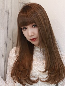 艶ブラウン×フェミニンロング