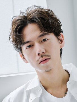 フィフス 大分(fifth) 大分シャドウパーマメンズカットラウンドマッシュセンターパート