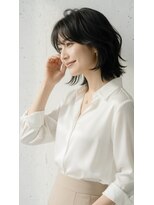 コートフィールエー(CO_T feel.a)&nbsp;暗髪でも軽いナチュラルウェーブボブ　仙台本町