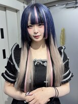 ダンク(DUNK)&nbsp;ネイビーブルー/ホワイトグレージュ/エクステ/デザイン