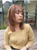 ミディアムレイヤーカットボブウルフインナーカラー