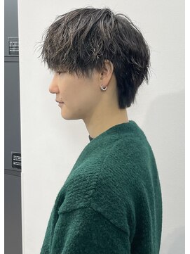 カンゴール サロン トウキョウ セントラル 原宿(KANGOL SALON TOKYO CENTRAL) 波巻きパーマ マッシュウルフ ジェンダーレス 中性