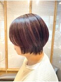 【脱白髪染めハイライト】×大人の艶髪ローズピンク