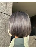 ナチュラルボブ×ダークシルバー　20代30代40代