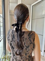 ソワ(soie) ヘアアレンジ　結婚式参列　ヘアセット/森岡