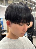 黒髪マッシュナチュラルマッシュメンズヘア韓国ツーブロック