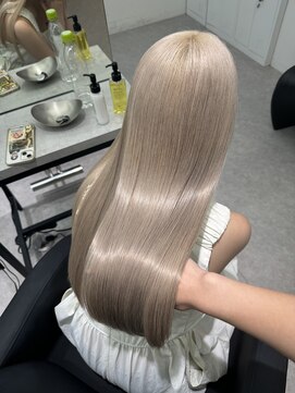 ペレ 渋谷(PELE) デザインカラー/レイヤーカット/ウェットヘア/オリーブベージュ