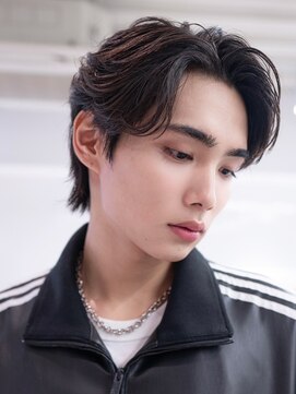 ハバナ 渋谷(HAVANA) アッシュブラックマッシュパーマ刈り上げツーブロック