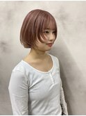 簡単セット！ボブレイヤーにケアブリーチでピンクベージュ