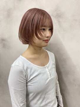 エルフレームバイワンラヴェスト(L'FLAME by one Lovest) 簡単セット！ボブレイヤーにケアブリーチでピンクベージュ