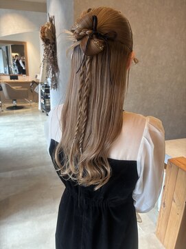 ページボーイ 高松レインボー店(PAGE BOY) 結婚式お呼ばれヘア◎リボンカチモリハーフアップ