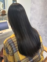 カノエ 福岡香椎店(canoe) 縮毛矯正 ストレートヘア 髪質改善 黒髪 20代 顔周りレイヤー
