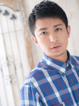 モッズヘア メン 新所沢店(mod's hair men) 20代30代就活アップバング黒髪刈り上げベリーショートe新所沢