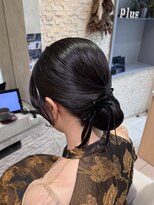 ヴィサージュプラス(VISAGE plus)&nbsp;ツヤ感たっぷり♪ベロアリボンの上品シニヨン