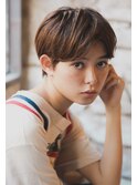 大人可愛い20代30代40代黒髪前下がりショートボブ丸みショート◎