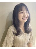 emue京都○大人かわいい外ハネピンクベージュミディ○中島