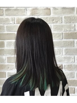 ヘアーズ 本店(HAIRZ) 《ＨＡＩRＺ》藤井☆インナーエメラルドグリーン