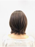 大人かわいい/小顔/ミディアムウルフ/ひし形/外ハネ/30代40代