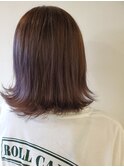 イメチェンヘアスタイル ラベンダーカラー かき上げヘア